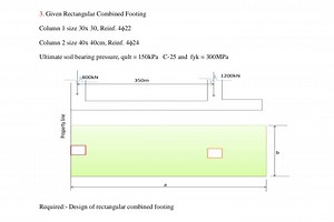 Given Design a rectangular combined footing for two columns wi... | Filo