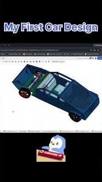 My first car design in CAD 🚗⚙️ #onshape #caddesign #car #ytshorts #youtubeshorts #cad