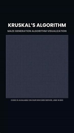 DonevDev on Instagram: "Kruskal's Algorithm Maze Generation Visualization. #fyp #coding #computerscience #programming #donevdev #programmer #algorithm #educational"