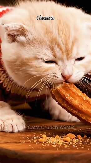 CAT MUKBANG! 🦞 MOST SATISFYING Cat Eating ASMR - Churros , Strawberry Mochi , Taiyaki #ASMR #CatASMR #EatingASMR #CatEating #CrunchyASMR #SatisfyingSounds #Mukbang | The Cat's Crunch ASMR