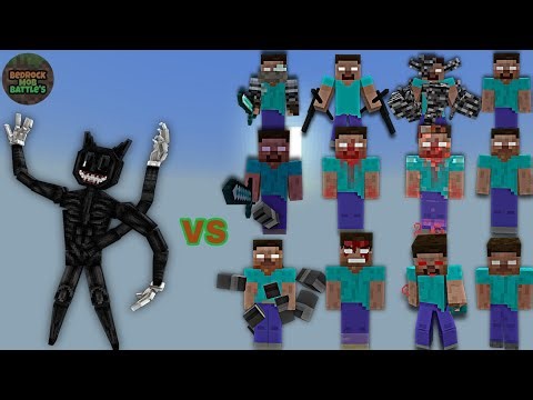 Cartoon Cat (Gojidraw) vs Different Herobrines | Minecraft Bedrock | MobBattle