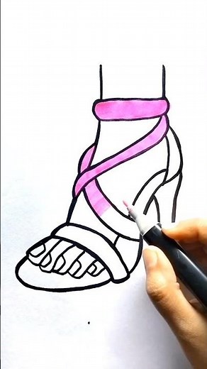 Beautiful High Heel Drawing | Easy Fashion Sketch Step by Step