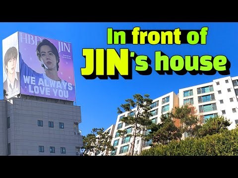 [BTS]💜Birthday AD in front of JIN's house/JIN's parents' house/Hannam The Hill, which was a BTS dorm