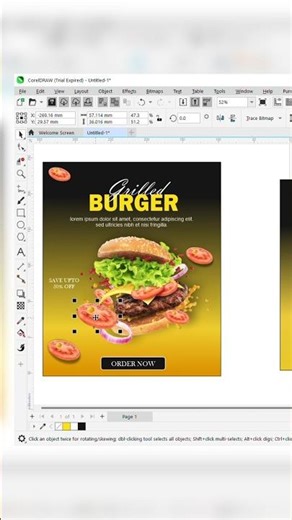 3d banner in Corel draw #trending #viral #coreldraw #tutorial #coreldrawtutorial #logo #design
