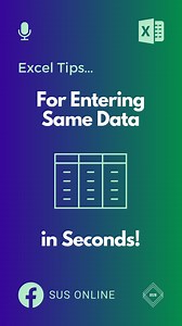 43K views · 852 reactions | Excel Tips For Entering Same Data in...