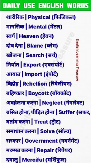 अंग्रेजी बोलना सीखें | Improve your vocabulary | Speak Fluent English | English Word Meaning