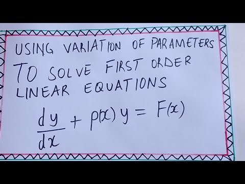 TRICK TO SOLVE FIRST ORDER LINEAR EQUATIONS BY METHOD OF PARAMETERS 