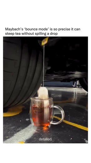 Detailed Explanation on Instagram: "This Maybach can activate bounce mode and steep tea without spilling a drop. ☕🧠 Mercedes-Maybach’s E-Active Body Control uses a 48-volt electrical architecture, road-scanning cameras, and hydraulically actuated suspension at each wheel. Every corner of the car is controlled independently, reacting hundreds of times per second. The bounce mode shown here isn’t a party trick. It’s a demonstration of how software, sensors, and mechanical systems are synchronized