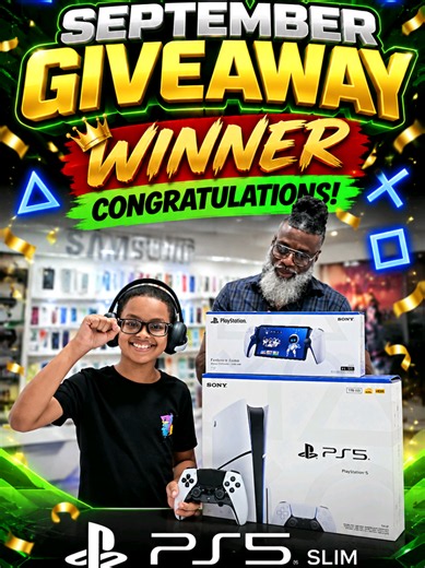 September Giveaway Winner of the Sony Playstation 5 Slim Ultimate Bundle!! Congratulations Anxs 🥳 Thank You So Much To Everyone For Entering , Sharing , Liking. We Appreciate You All! October Giveaway Coming Soon! #Giveaway #sonyplaystation5 #edgecontroller #playstationportal #apssbuyselltrade