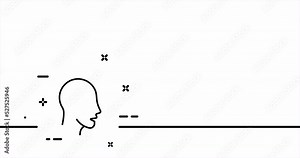 One peoples head. Society, teambuilding, teamwork, infographics, friendship, relationship, button, office, delegation. Motion design. Animated technology logo. One line drawing animation. Video 4K