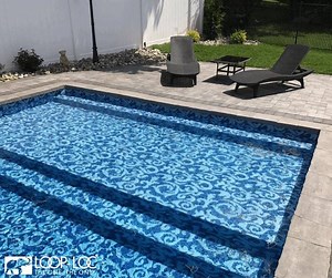 Be a mermaid and make waves with our Acqua Blu luxury pool liner. ✨ | LOOP LOC SWIMMING POOL PRODUCTS