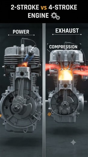 2-Stroke vs 4-Stroke Engine ⚙️🔥 | How Both Engines Work | Easy Explanation