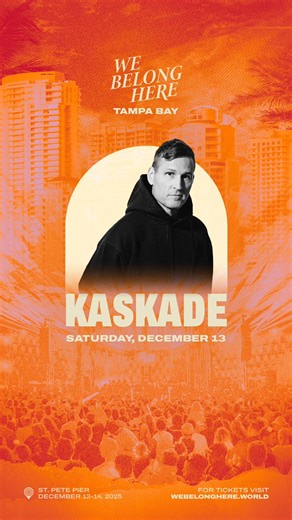 Tampa Bay, are you ready? I'm so excited to be a part of another @webelonghere.world festival this time in TAMPA BAY! ✨ Dancing on the beach is truly unmatched; you won't want to miss this. Sign up for presale now to access tickets when they drop on Wednesday, September 10th at 12PM ET | Kaskade | Facebook