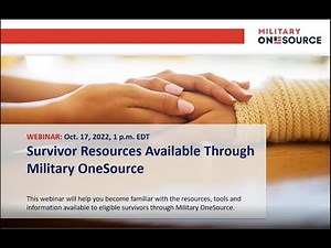 Military OneSource Tools and Resources for Surviving Family Members