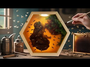 Real Bees In Epoxy Resin? You Have To See This! DIY Honey Bees Resin Lamp - Resin Art Resin diorama