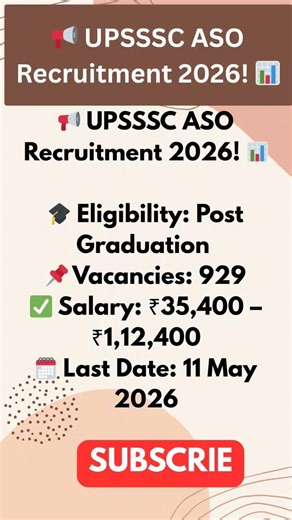 UPSSSC ASO Recruitment 2026 Details 🔴 UPSSSC ASO Vacancy 2026 | UPSSSC ASO Online Form Fill Up 2026