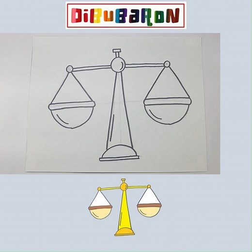 como dibujar una balanza | Dibujos faciles | DibuBaron