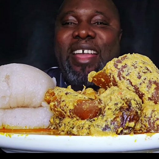 asmr fufu and egusi soup mukbang eating sound