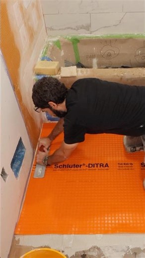 Schluter DITRA Installation Tips - #shorts #schlutersystems #tilefloor