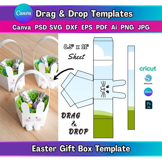 Easter Box Template Bunny Treat Box SVG for Cricut Printable Easter Favor Gift Box DIY Paper Easter Candy Box Spring Kids Easter Craft Box - Etsy Australia
