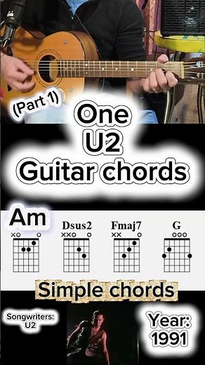 One (U2) TUTORIAL 🎸 (Part 1) #guitartutorial #tutorialchitarra