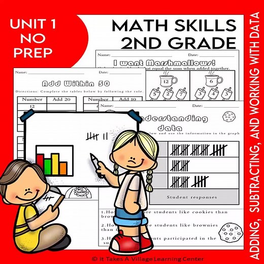 2nd Grade Teachers. Are you looking for printable 2nd grade math worksheets to help your child with addition and subtraction ? 🍀 Look no further! 🍀 We have developed a series of Illustrative Mathematics unit worksheets tailored for 2nd graders to help your little one learn the basics of addition and subtraction up to 50. #secondgrade #2ndgrade #addition #subtraction #worksheetspdf