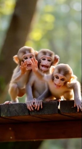 The Cutest Baby Monkey Teamwork Ever #monkey #cute