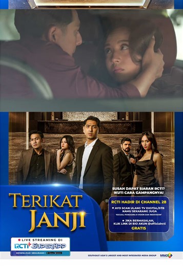 Benar kata Sena rezeki, jodoh, dan mau itu nggak akan ketuker. Jadi ngga perlu takut. Bisa aja nih Sena kuatka Davina supaya bangkit dan semangat lagi. Sweet banget! Tanpa basa basi Sena beli semua kerugian yang Davina lakukan. Davina pun mau laporin Jihan ke papanya karena sudah hack email miliknya. Saksikan Terikat Janji SETIAP HARI pukul 19.00 WIB eksklusif di RCTI RCTI Hadir di CHANNEL 28, ikuti cara mudahnya: * Aktifkan LCN lalu scan ulang STB Kamu * Scan otomatis TV Digital Apabila masih b