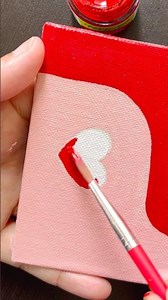 Mini Canvas Painting ❤️ Easy Aesthetic Art | Satisfying Acrylic Tutorial #shorts #viral #art #trend