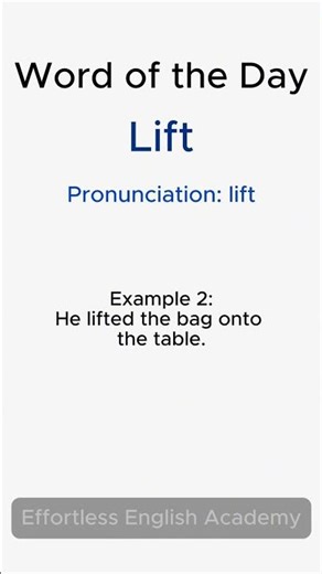 Useful English Vocabulary Lift