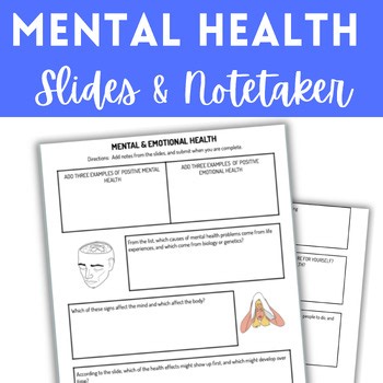 Intro to Mental Health | Editable Notetaker   Slides   WebQuest