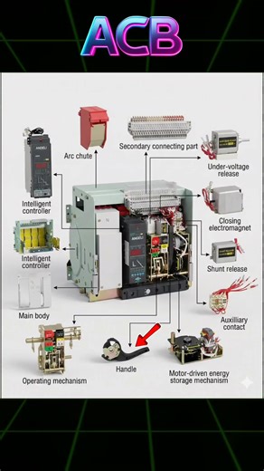 ACB (Air Circuit Breaker) Inside View – Complete Internal Mechanism Explained | Closing–Opening System, Arc Chute, Trip Unit, Charging Motor, Spring Mechanism, Protection & Safety Interlocks #ACBBreaker #AirCircuitBreaker #ACBMechanism #ACBInternalParts #UKEngineers #USAElectricians | Er Muhammad Miyaji