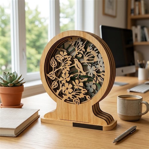 Layered Bird Floral SVG Cut File, Laser Cut Shadow Box Scene (digital Download) - Etsy