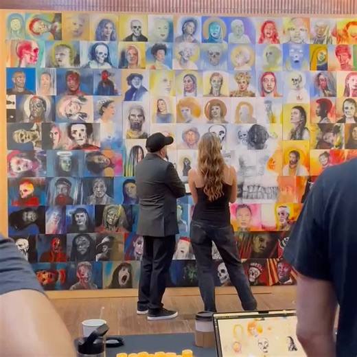 IREN on Instagram: "Apocalypse Studio presents The Oversoul — 144 (animated) paintings. It only took 3 years of my life! So grateful and exhausted. View the animated version at apocalypse.art/oversoul (desktop only, it may crash your phone). Painting and animating these 144 artworks has been my only activity since 2022. When I joined the Apocalypse Studio, my dad’s small art business, I couldn’t imagine that I’d A) become an animator (previously my worst nightmare) and B) become a full-time arti