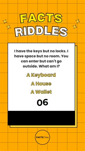 Only 1% Can Solve This Riddle! 勞 | Can You Guess The Answer? #riddles Think you’re smart enough to solve this riddle?  Test your brain with this quick and fun challenge! Drop your answer in the comments before time runs out ⏳  Subscribe for more daily riddles, fun facts, and mind games!  New brain teasers every day — can you get them all right? #Riddle #BrainTeaser #Shorts #FactsYou | FACTS You | Facebook