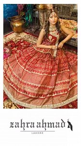 3.7K views · 37 reactions | Lajwanti +92 3120000284 https://www.zahraahmad.com/lajwanti Product Details Include Items: - 5 yards maroon indian rawsilk gold dust printed and mirror studded - 10 yards gold border - Embellished motif | Jannat Nazir | Facebook