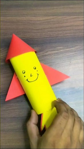 No Fire Diwali Rocket 🎇 | Fun Paper Rocket DIY for School Project 🎉