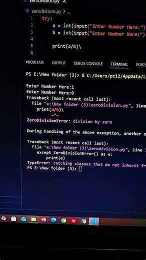 Zero division in Python. #PythonTutorial #Coding #ProgrammingBasic #python #zerodivision