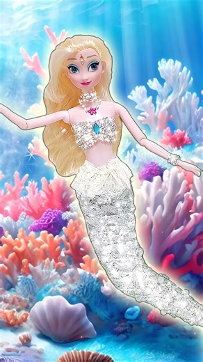 Princess Elsa Turns Into A Mermaid! DIY Doll Mermaid Tail