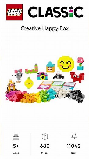 PREVIEW: LEGO CLASSIC, Creative Happy Box, Set 11042, LEGO 2025