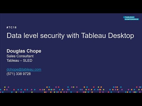 Data level security with Tableau Desktop - Session 1