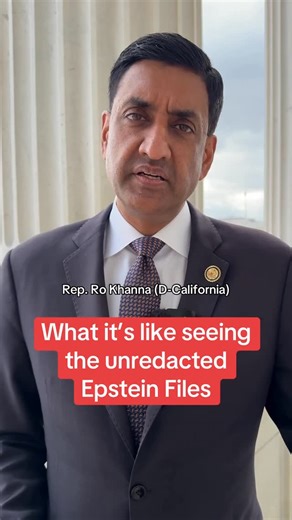 Anna Liss-Roy on Instagram: "Rep. Ro Khanna has spent hours this week at the Justice Department looking at hundreds of documents related to the investigation into Jeffrey Epstein. I asked him what the process is like and how he decides which files to examine."
