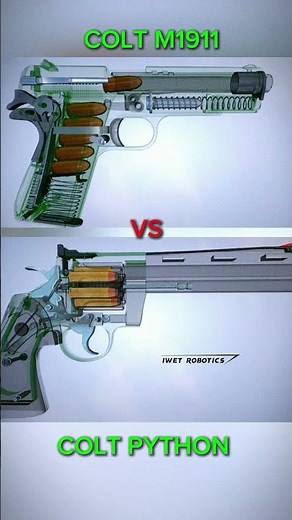 Colt M1911 vs Colt Python Revolver (how it works) #cardboard #airsoft #guns #military