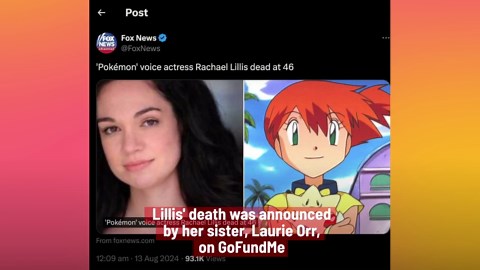 'Pokemon' Voice Actor Rachael Lillis Dies Aged 46.