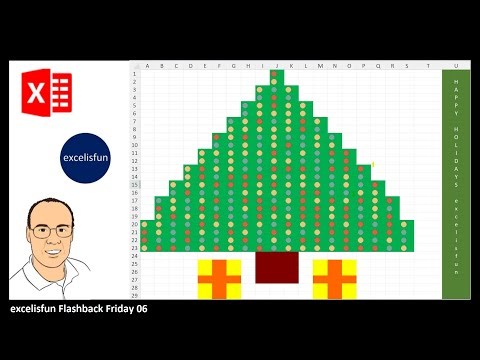 excelisfun Flashback Friday 6: Sparkling Christmas Tree in Excel! Build Conditional Formatting Tree