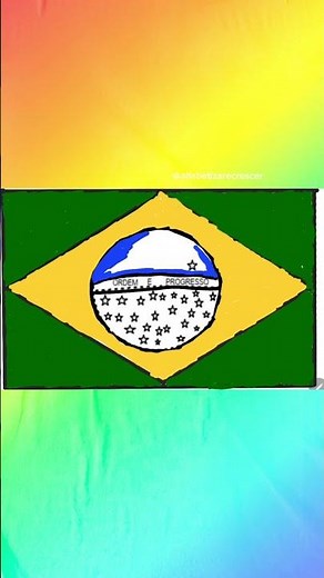 Let's learn how to make the flag of Brazil, color it, and know the meaning of the flag's colors.