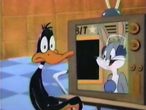27K views · 2.3K reactions | The 1988 TV special "Bugs Vs. Daffy: Battle of the Music Video Stars" (directed by Greg Ford and Terry Lennon), had Bugs and Daffy as veejays on rival music video channels. The "music videos" were, of course, clips of musical moments from classic WB shorts. In this clip, Bugs runs a video featuring Warner Bros.' "first singing superstar": Bosko! "How soon they forget." | GoldenAgeCartoons.com | Facebook