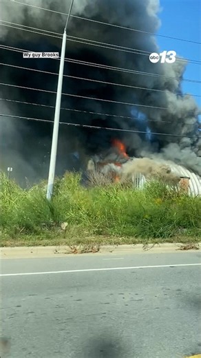 Flames consume Asheville building damaged by Helene