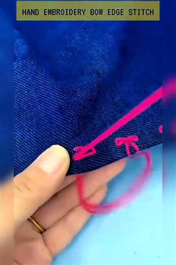 Hand Embroidery Bow Edge Stitch — Simple, Elegant, and Cute #embroideryart #handembroidery