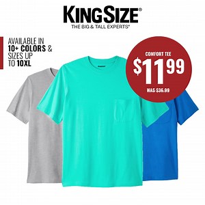 159K views · 4.4K reactions | Limited Time Special! ONLY $11.99 for our Ultra-Light Comfort Tee in 10+ colors! | KingSize | Facebook